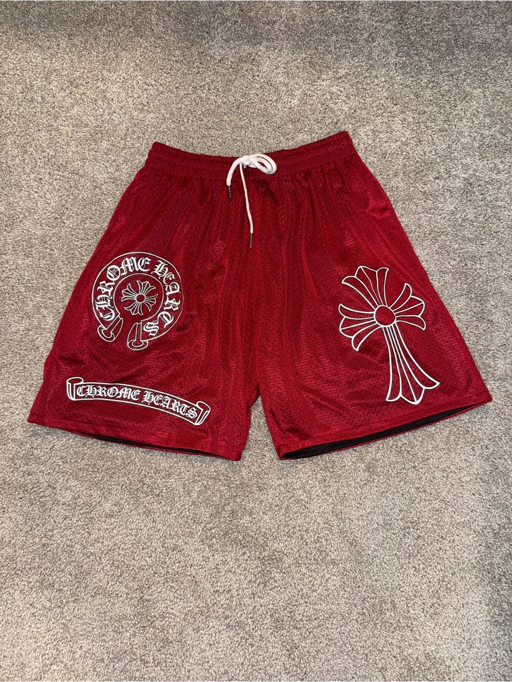 Chrome Hearts Red Mesh Athletic Shorts